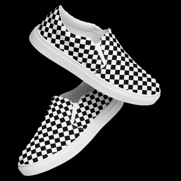 Men's Bring back the classic 70s checkerboard slip-on canvas shoes - Picture 3 of 8